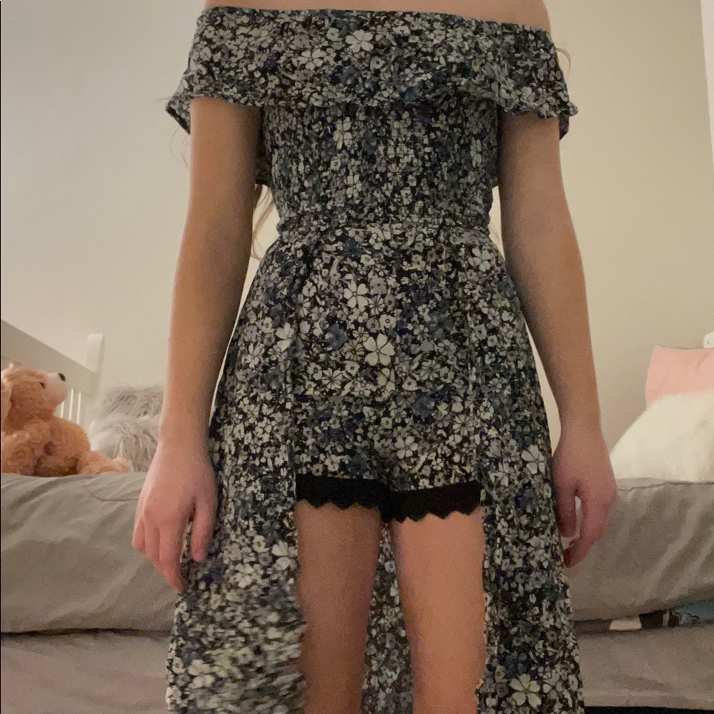 Black Floral Romper/Dress